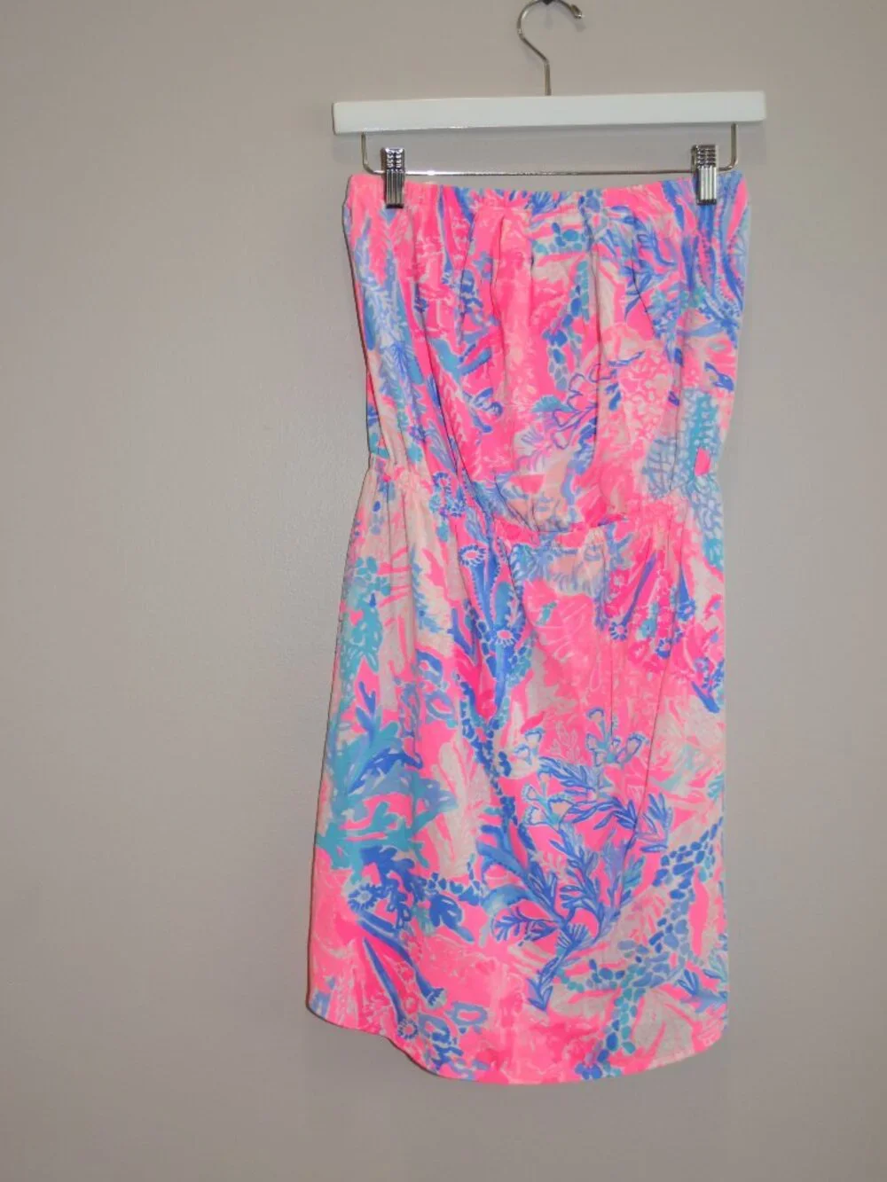 Lilly Pulitzer Windsor Tropical Strapless Pascha Aquadesiac Vibrant Club Dress S - Picture 5 of 8